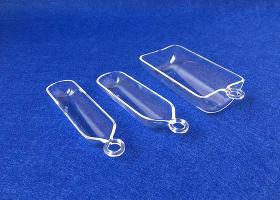 China Barcos transparentes modificados para requisitos particulares 50ML de la combustión del cuarzo fundido con el anillo proveedor