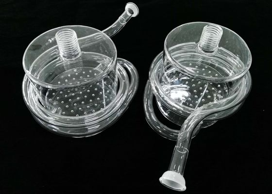 Tipo químico del funcionamiento de la botella del reactor del laboratorio del vidrio de cuarzo alto con el tubo espiral proveedor